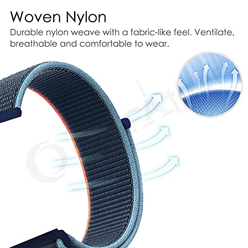 Image of CellFAther Replacement Nylon Strap for Fitbit Sense /Sense 2,Fitbit Versa 3 /Versa 4,(Not for other model) Deep Navy