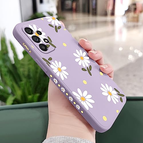 Coque Samsung Galaxy A53 5G silicone souple violet clair chrysanthème - 2