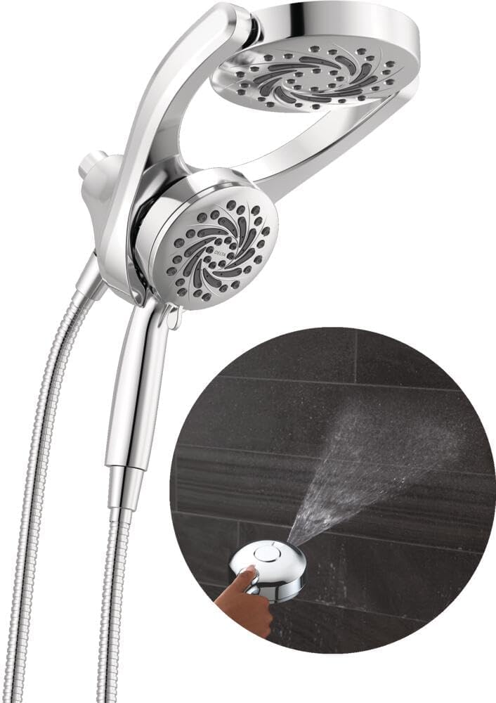 Delta 5-Setting HydroRain 2-in-1 Dual Shower Head with ProClean Spray