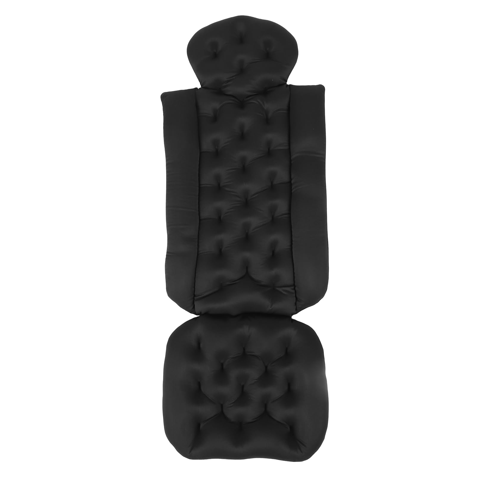 Cojín Antideslizante para Bañera Completa con Diseño Extraíble para una Fácil Limpieza, Soporte Suave para Cabeza, Cuello y Hombros, Multiusos como Almohada de SPA para Piscina (Negra)