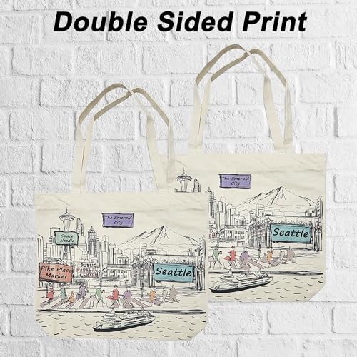Image of Cities Around the World Artwork Tote Bag Series- Designed in the USA, 17 inchx14 inch, Double Sided Print, Souvenir & Gift