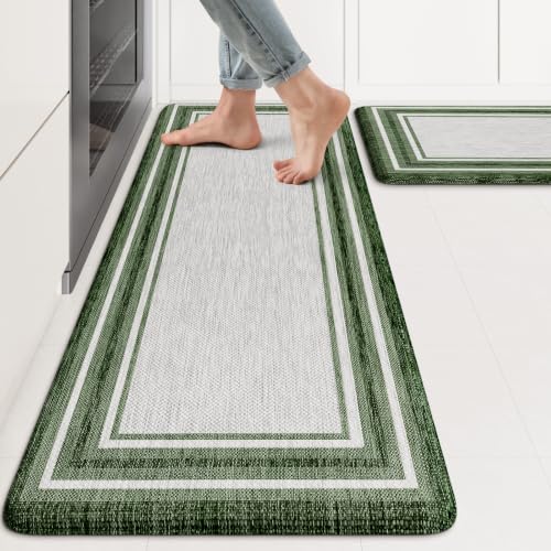KIMODE Kitchen Mats Cushioned Anti Fatigue,Farmhouse Kitchen Rugs Sets of 2