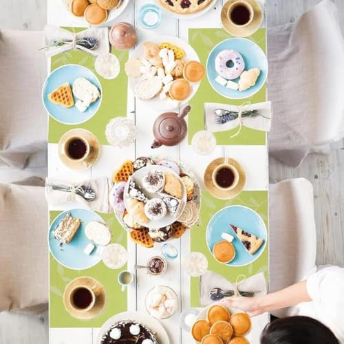 Image of Potency Table Mats Set of 4, Woven Placemate for Dining Table, Heat-Resistant Placemats Stain Resistant Anti-Skid Washable PVC Table Mats, Vinyl Placemats for Dining Kitchen Restaurant Table (C-Green)