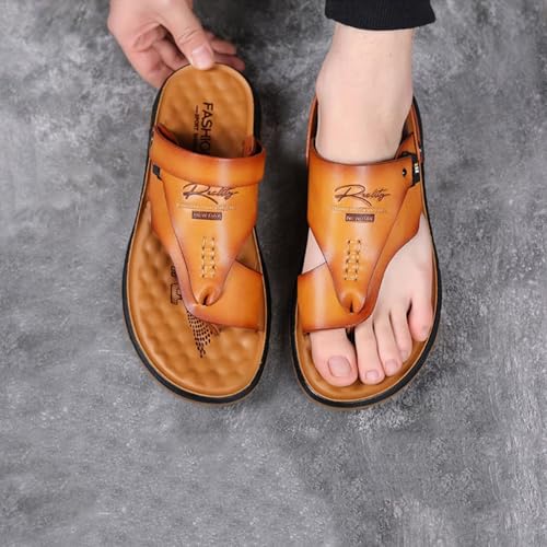 Comfy Breathable Bunion Corrector Sandals Men, Durable Non- Slip Men's Sandals Bunion Relief(Brown,9)3