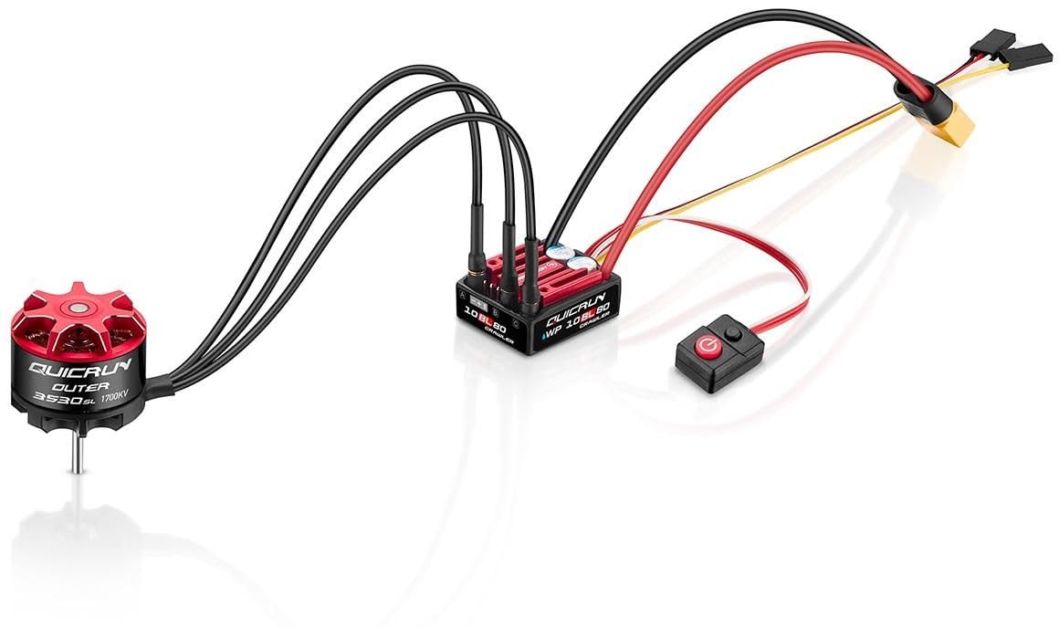 HOBBYWING QuicRun WP10BL80-G2 Brushless ESC, 1/10 Crawler, impermeabile, IP67, 80A, 2-4S LiPo