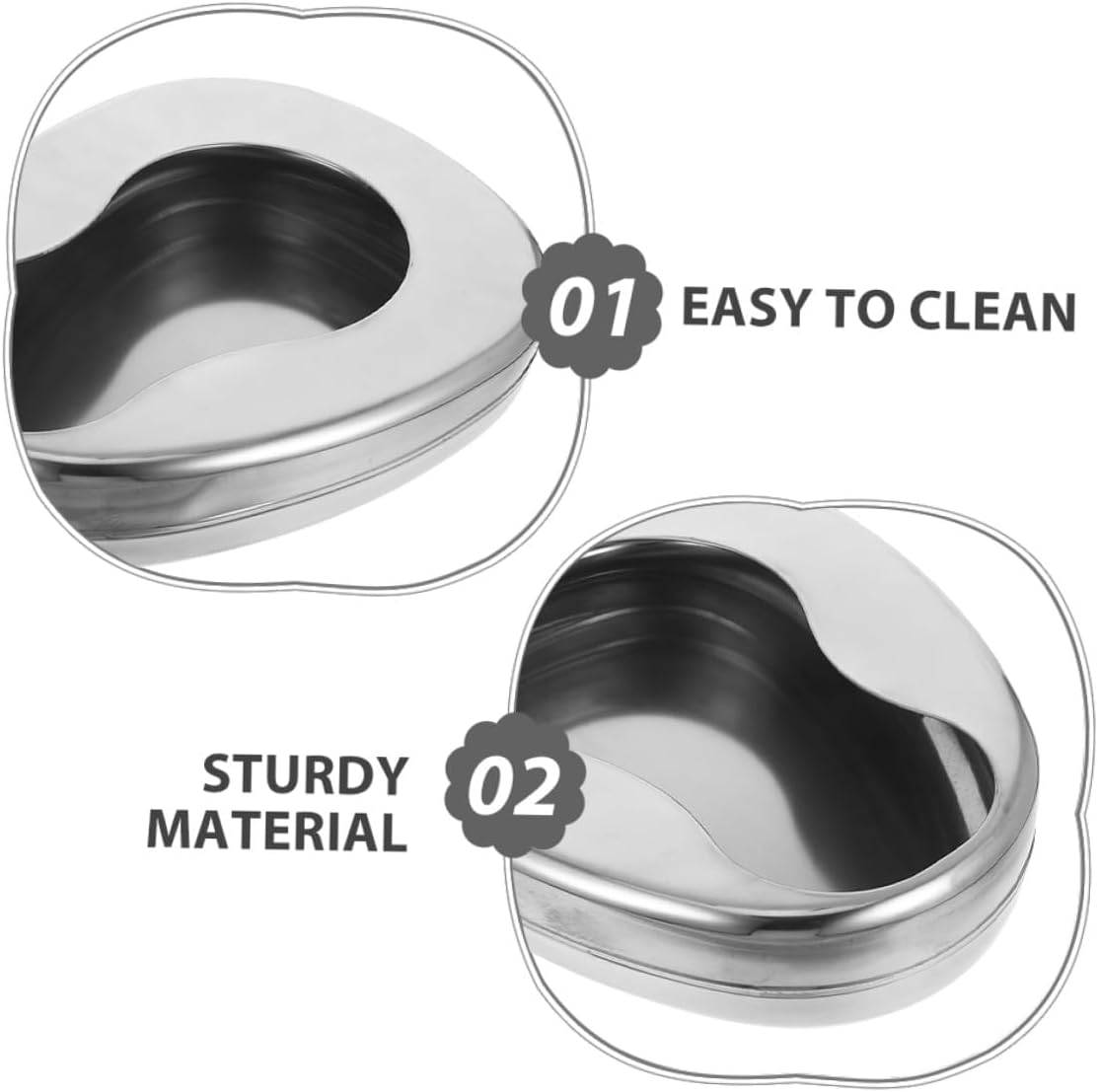 SAFIGLE Stainless Steel Bedpan 2pcs Set Portable Metal Bed Pan for Elderly and Bedridden Patients Home Care Hospital Use