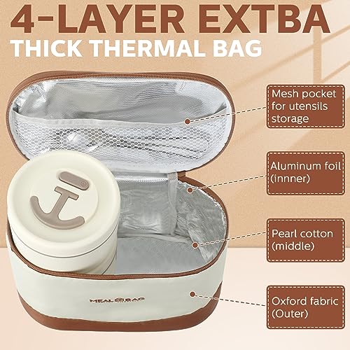 Dandat DANDAT-JHDF123 4 Pcs Insulated Bento Box Portable Stainless Steel Food Container Round Microwave Safe Stackable Leakproof Thermal Food Container thumb #2