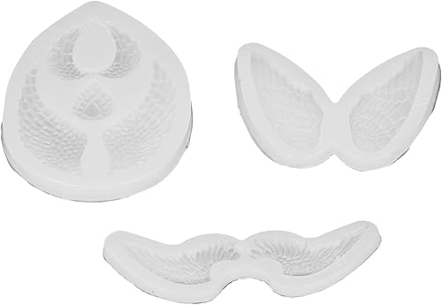 Miniatura 7 de Pssopp 6 piezas de silicona de ala de ángel, caramelo de silicona de ángulo para decoración de pasteles, bandeja de chocolate, dulce de azúcar