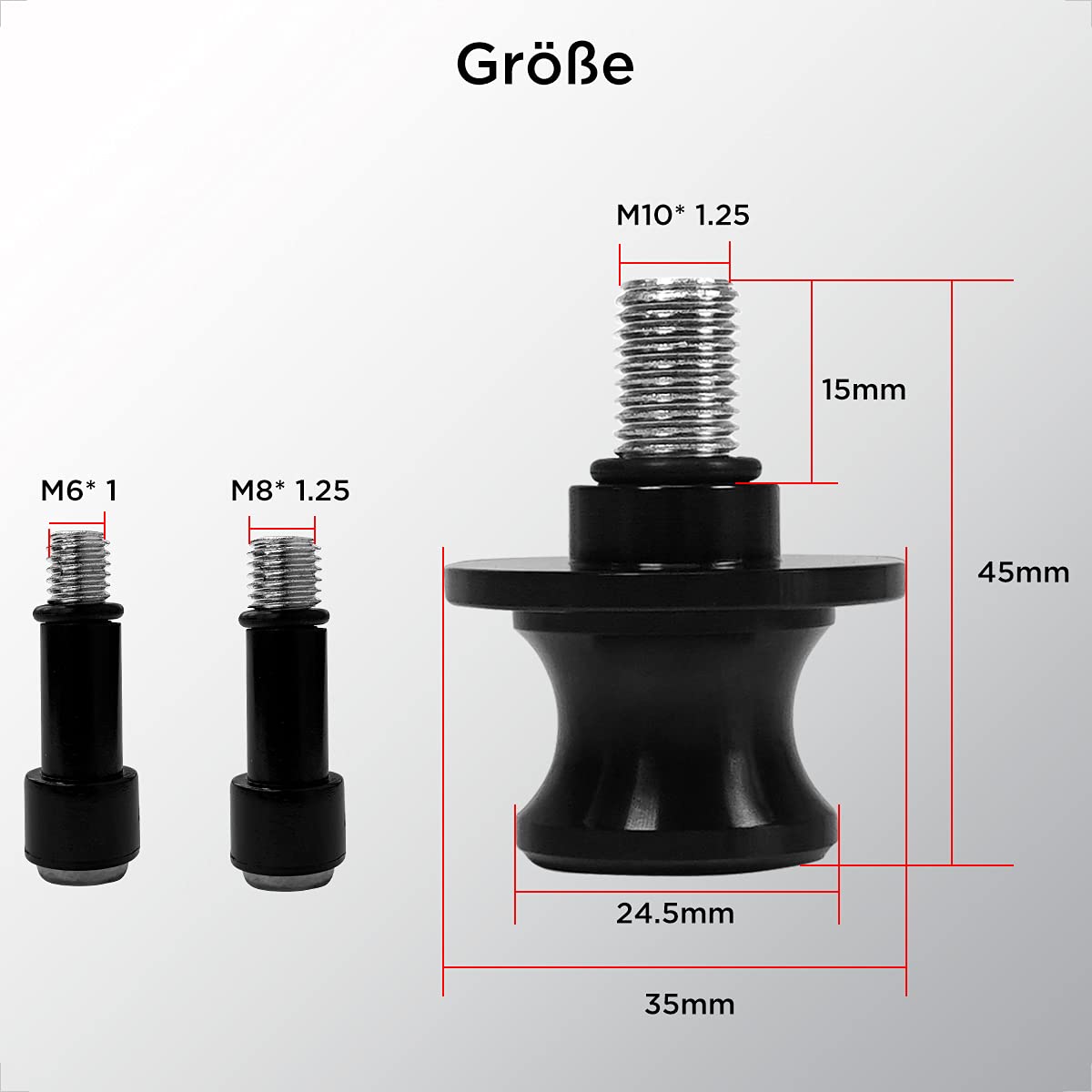 Uniwersalny uchwyt statywu CNC czarny M6 x 1 mm, M8 x 1,25 mm, M10 x 1,25 mm Bobbins stojak montażowy