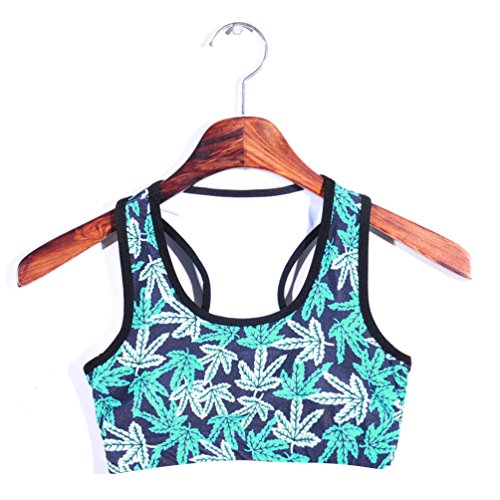 Image of Sister Amy Women's Aerobics Gym Dance Yoga Vest Printed Sports Bra Top Vest