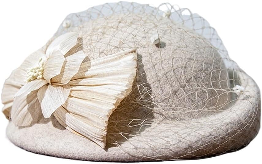 Vine Mesh French Top Hat Photography Headdress Woman Hepburn Beret Painter Felt(E)