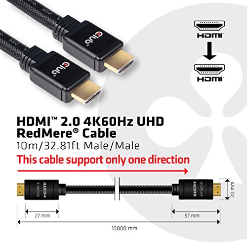 Câble HDMI 2.0 4K60Hz technologie active RedMere Club 3D 10m - 4