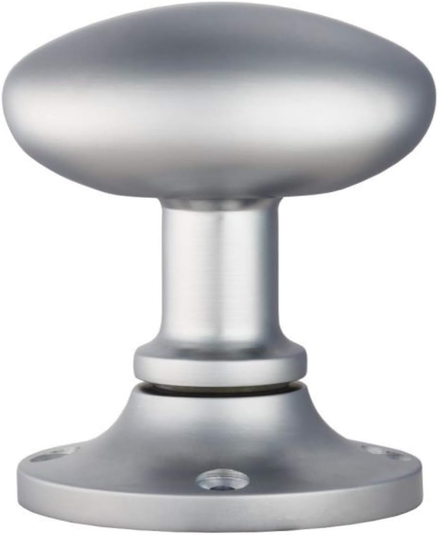 Carlisle Brass MK001SC Oval MORTICE KNOB with FACE FIX Rose, Satin Chrome