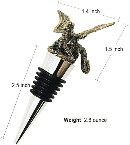 Miniatura 5 de Tapón decorativo de dragón para vino, regalo único de dragón con diseño gótico para los amantes de los dragones
