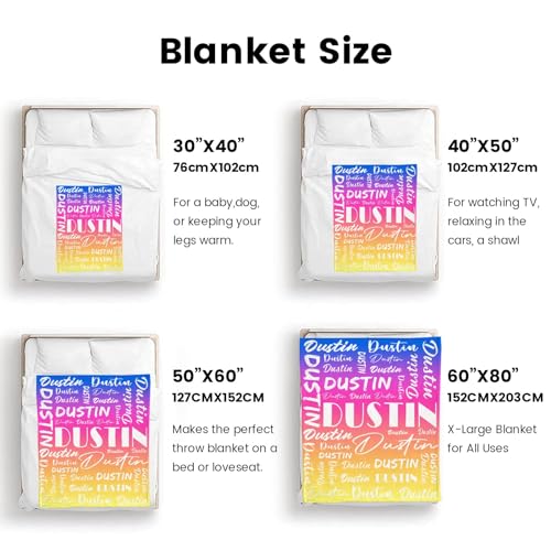 Name Blanket Personalized Name Blanket Customized Blanket with Name Text for Adult Kid Birthday Christmas Mothers Fathers Valentines Day Gift