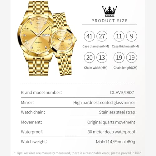 Image of OLEVS Womens Wrist Watches Ladies Female Leather Band Brown Fashion Gold Waterproof Casual Stainless Steel Quartz Gift