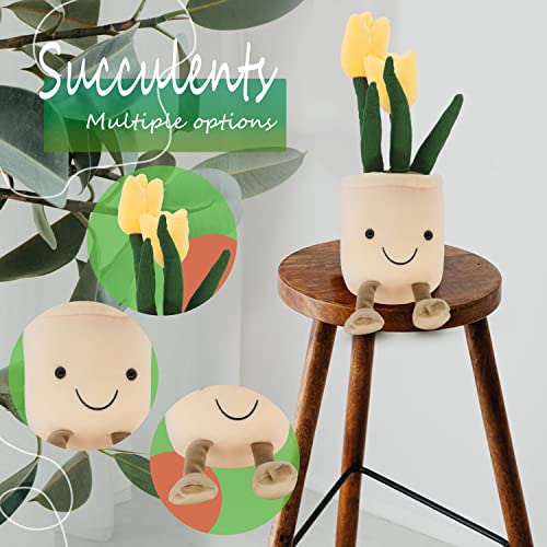 Religes Succulents Plush Toy, Cute Stuffed Potted Plants Plush Doll, Gifts Toy For Kids Boys (Tulip - Blue) #TOP6
