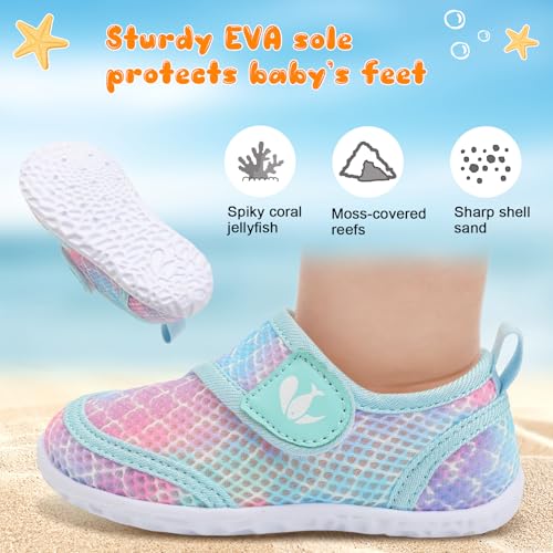 Image of FEETCITY Toddler Water Shoes Boys Girls Swim Shoes Quick Dry Kids Aqua Socks Barefoot for Beach Swimming Pool