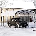 Royal Windsor Metal Carport 12×20 Car Port, Outdoor Storage Heavy Duty Metal Canopy Multi-Use Garage Shed for Car and Truck, Carport Kit with Galvanized Steel Roof Building and Frame