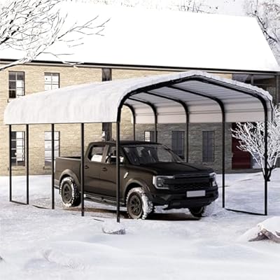 Royal Windsor Metal Carport 12×20 Car Port, Outdoor Storage Heavy Duty Metal Canopy Multi-Use Garage Shed for Car and Truck, Carport Kit with Galvanized Steel Roof Building and Frame
