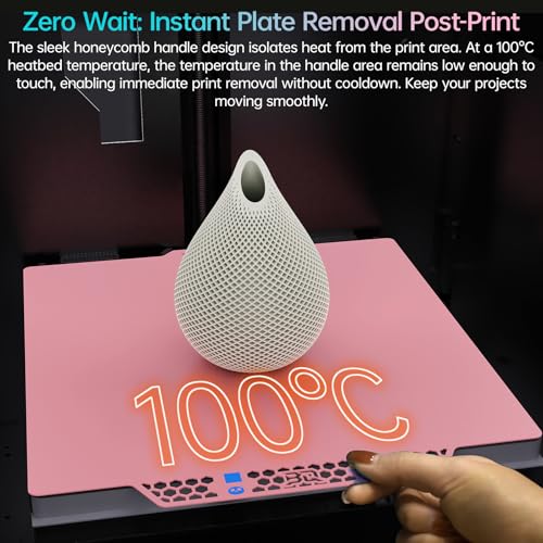 Image of BIQU CryoGrip Pro Glacier Pink Compatible with Bambu-Lab P1S /P1P /P2S /X2D /X1C /X1E /A1 3D Printers 257x257MM Panda Build Plate Double Sided Upgrade Removable Surface Platform