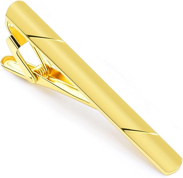 14K Gold Plated Tie Clip Square Edges Tie Tack Suitable for Business Man Wedding Gift