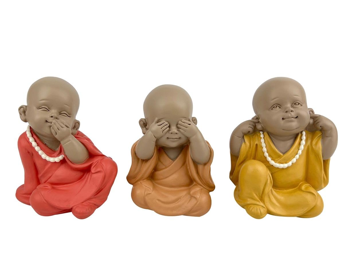 Statue Bouddha de la Sagesse set de 3 figurines de collection aux finitions soignées
