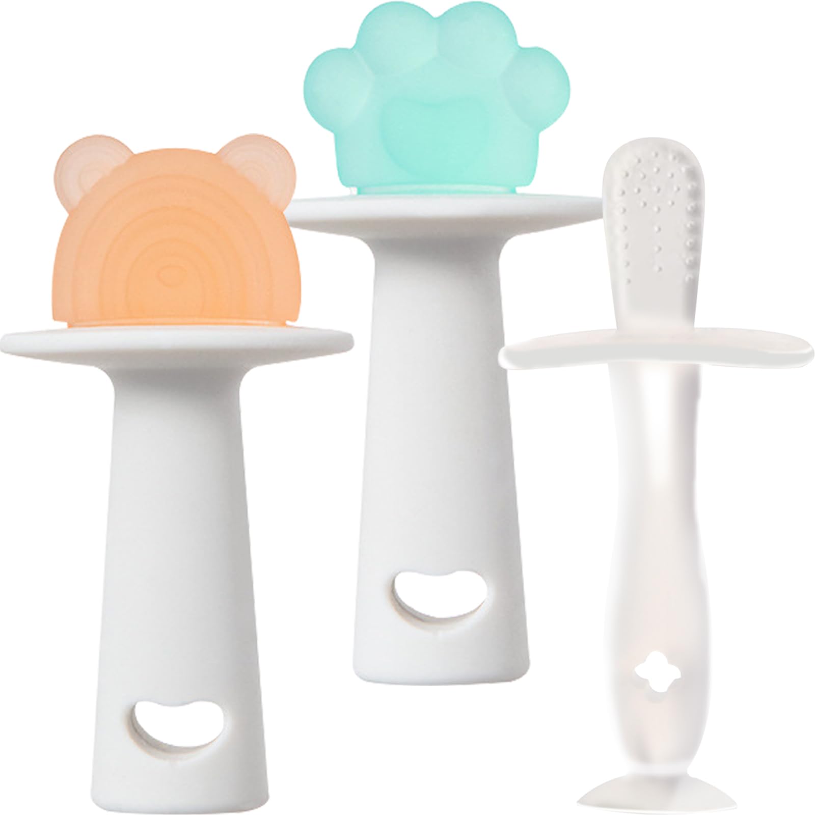 OKOKN 3 Pezzi Giochi Dentizione Neonato, Massaggia Gengive Neonati Anello per la Dentizione del Bambini, Massaggiagengive Senza BPA per neonati di età superiore ai 0 3 6 12 mesi spazzolino neonato