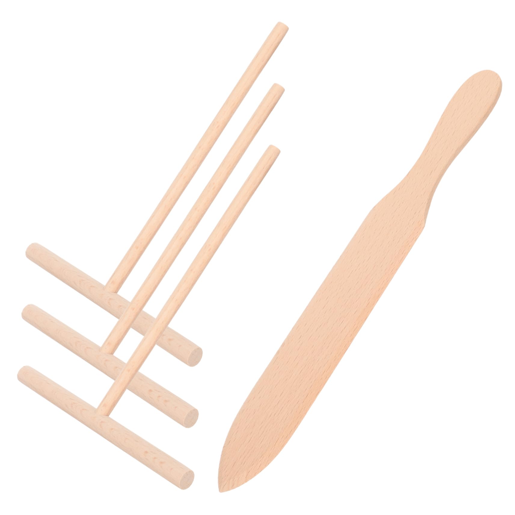 IMIKEYA Pancake Maker Kit Crepe Spreaders Spatula Flipper Wood Spatula Easy to Use for Daily Baking for Breakfast
