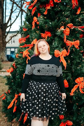 Image of CARCOS Plus Size Tops for Women Color Block Flower /Striped /Camo Crew Neck Long Sleeve Tee Shirt
