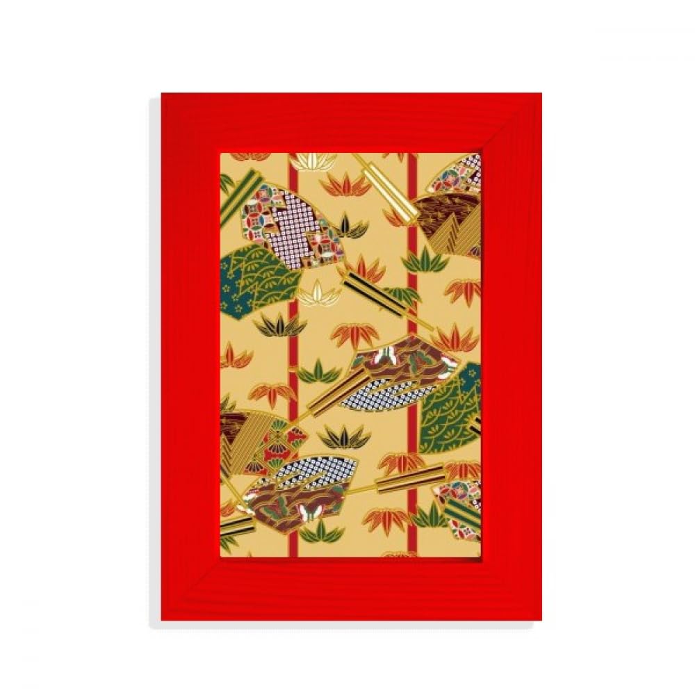 Cadre photo rouge Ukiyo-e Japon Art Fan pour décoration murale