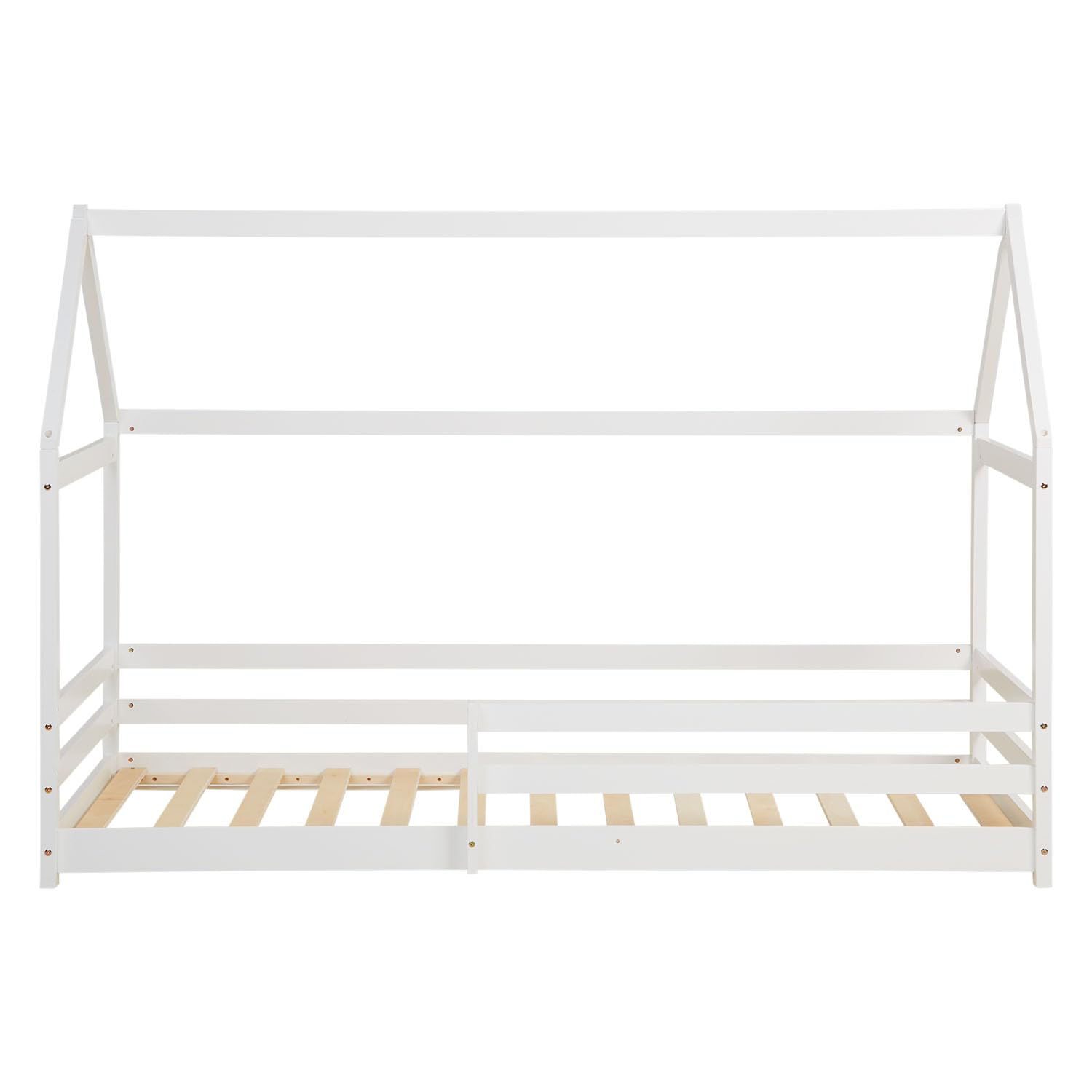 Homestyle4u Lit d'enfant 90x200 cm Lit Cabane Montessori avec Barriere