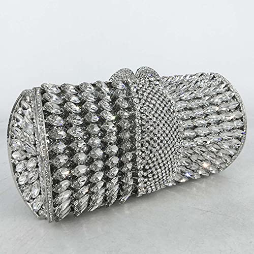 Image of Boutique De FGG Mini Sparkly Crystal Clutch Purse for Women,Evening Bags with Spikes,Wedding Party Rhinestone Clutch Handbag