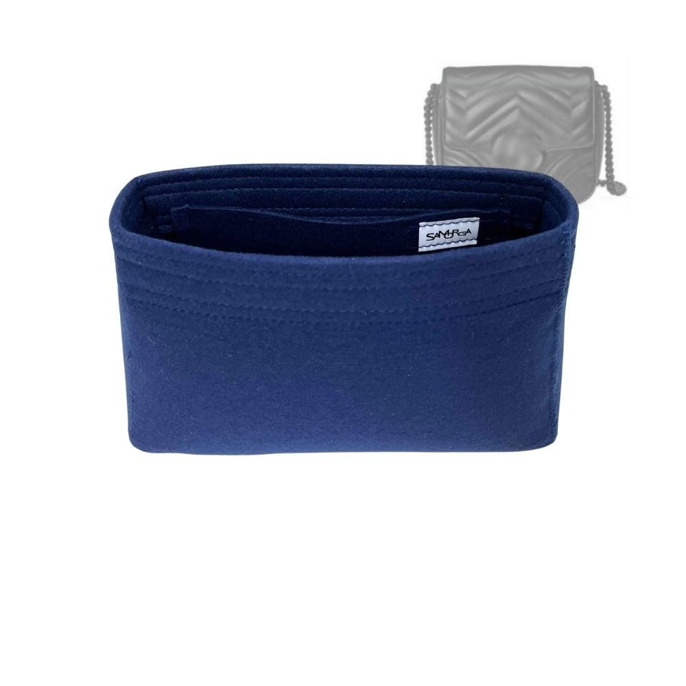 SAMORGA (6-129 GG-739681) Bag Organizer for GG Marmont Mini W18cm Matelasse Bag 2mm Navy