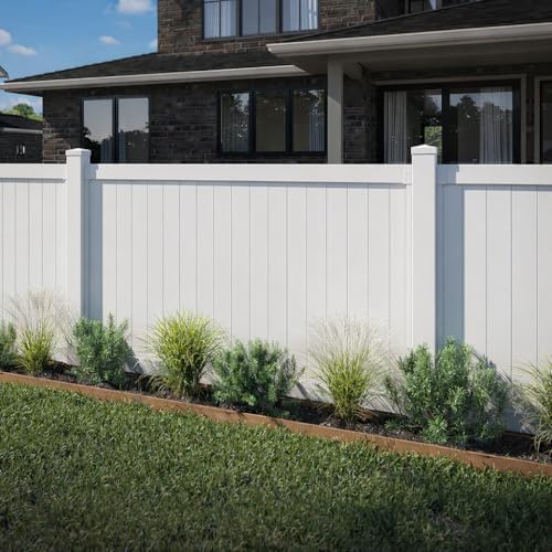 WamBam Westport Privacy Fence, White Vinyl No Dig DIY Kit