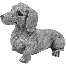 Dachshund Statue 6.7 x 4.7 Garden Decor for Dog Lovers Spring Summer Home Lawn Patio Backyard Outdoor Decoration Gift Indoor Resin Sculpture Figurine Memorial Ornament Wear-Resistant Waterproof