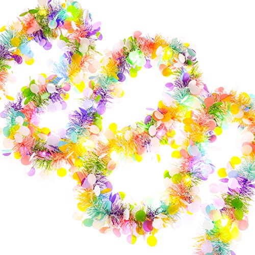 Catálogo para Comprar On-line Guirnaldas y oropeles Top 5. 49 Guirnalda de oropel de Pascua de 33 pies con luces LED prerelitadas, huevos de Pascua metálicos, guirnalda de oropel giratorio, funciona con pilas, guirnalda colgante de papel de...