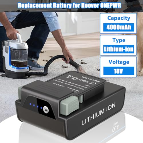 Image of JYJZPB Replacement Battery for Hoover ONEPWR Max Cordless Vacuum Cleaner | Compatible for Hoover ONEPWR BH25040 BH15030 BH15260PC BH55210 Vacuum Cleaner and BH05000 BH05200 Charger(Not for Hoover 20V)