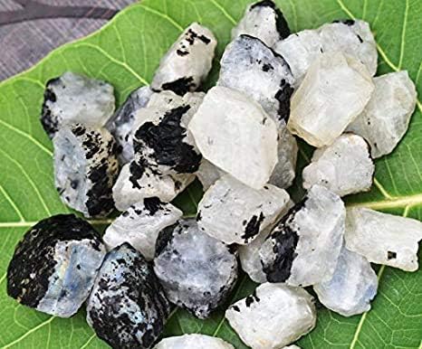 Miniatura 4 de libra de piedra lunar arcoíris a granel de piedra natural de roca cruda en bruto para cabbing, pulir, lapidario, pulido, envoltura de alambre,