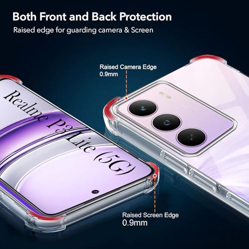Image of Jkobi Shockproof Crystal-Clear Back Cover for Realme P3 Lite (Anti Yellow Case | Drop & Camera Protection | Hard Polycarbonate)