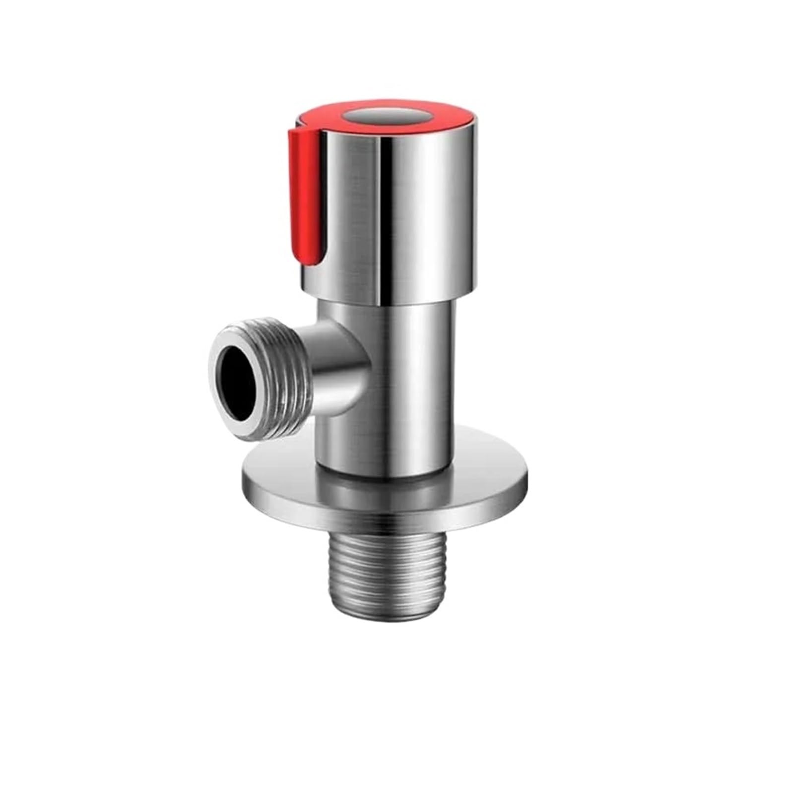 Bvhisehp Style 1 Red 304 Stainless Steel Angle Stop Valve G1/2 Thread Hot Cold Water Shut Off Valve Household Plumbing Fitting For Bathroom Kitchen Sink Basin(Style 1 Red)