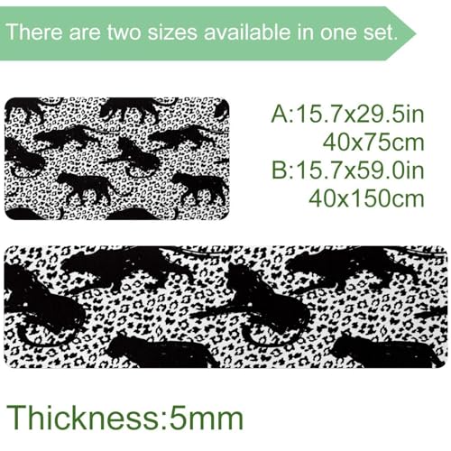 Alfombrillas de cocina lavables y alfombras absorbentes para pasillo con siluetas de leopardo 4