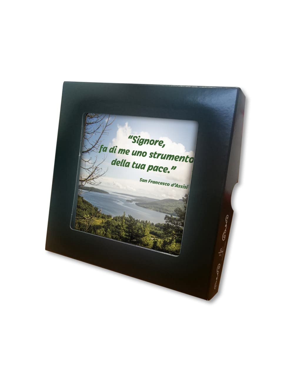 Fratelli Bonella | Carreau Avec Phrase Inspirationnelle De Saint François D'Assises Avec Boîte Cadeau 10 X 10 Cm | Made In Italy