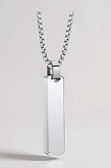 Silver Chain For Men Stylish Stainless Steel Bar Pendant Necklace Silver Chain Pendant For Men Boys Love Gifts Mens Jewellery