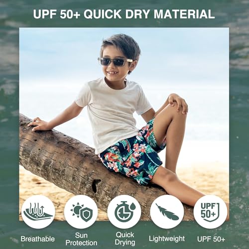 Image of Kanu Surf Boys' Toddler Troy Stripe Swim Trunks