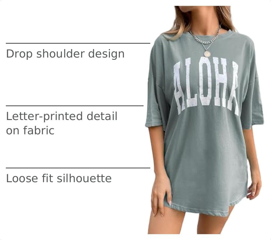 Image of Remidoo Oversized Graphic Tshirts for Women Casual Loose Fit Short Sleeve Tee