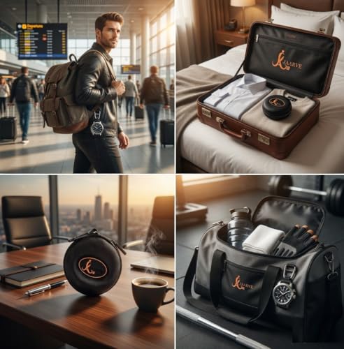 Image of Armor-Shell Watch Travel Case - Crush-Resistant Single Watch Box with Scratch-Guard Zipper & Carabiner | Shockproof Portable Organizer for Luxury, Mechanical & Smartwatches Up to 54mm