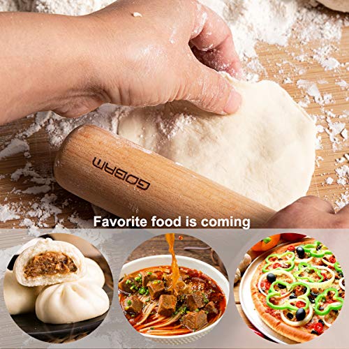 Gobam Wood Rolling Pin, Small - Dough Roller For Pampered Chef, Pasta, Cookies, Pie, Pizza, Chapati, Fondant, Rolling Pins For Baking, Bread Making Tools And Supplies - 11 X 1.38 Inches #TOP6