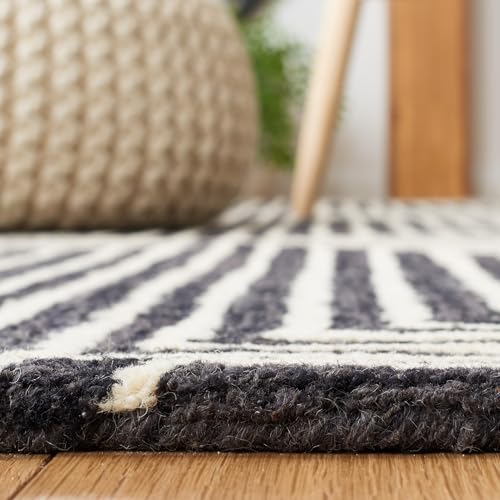 Image of Hand Tufted Wool Carpets Anti Shedding Rug Modern Carpets for Living Room Size 8x10 Feet