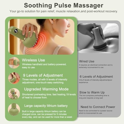Image of HANNEA Lymphatic Drainage Massager & Anti-Cellulite Tool for Legs, Arms, Belly Sculpting Machine 4-in-1 Electric Cupping Massager with Heat Reduces Stretch Marks Rechargeable Green